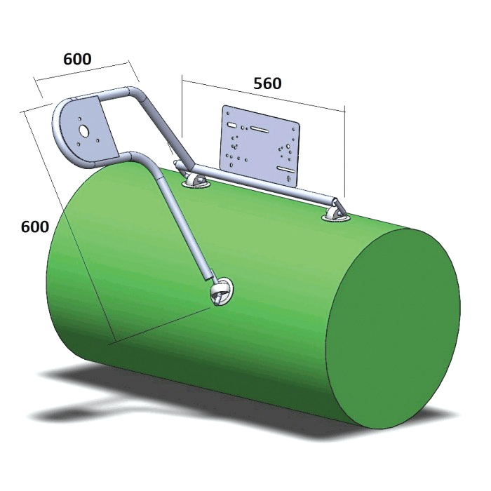 Стойка рулевая с креплением на баллон надувной лодки 25мм в Воронеже