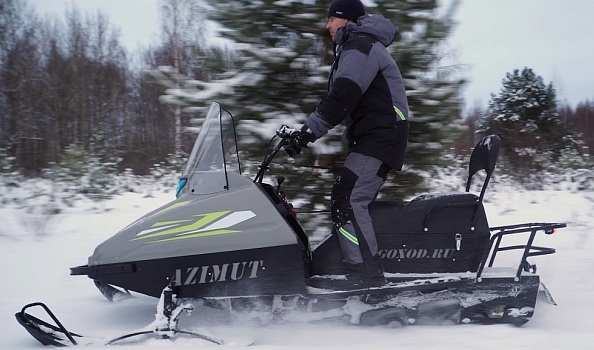 Миниснегоход Бурлак Азимут 24 л.с. , эл.запуск, реверс, тормоз гидравл, капот серый в Воронеже