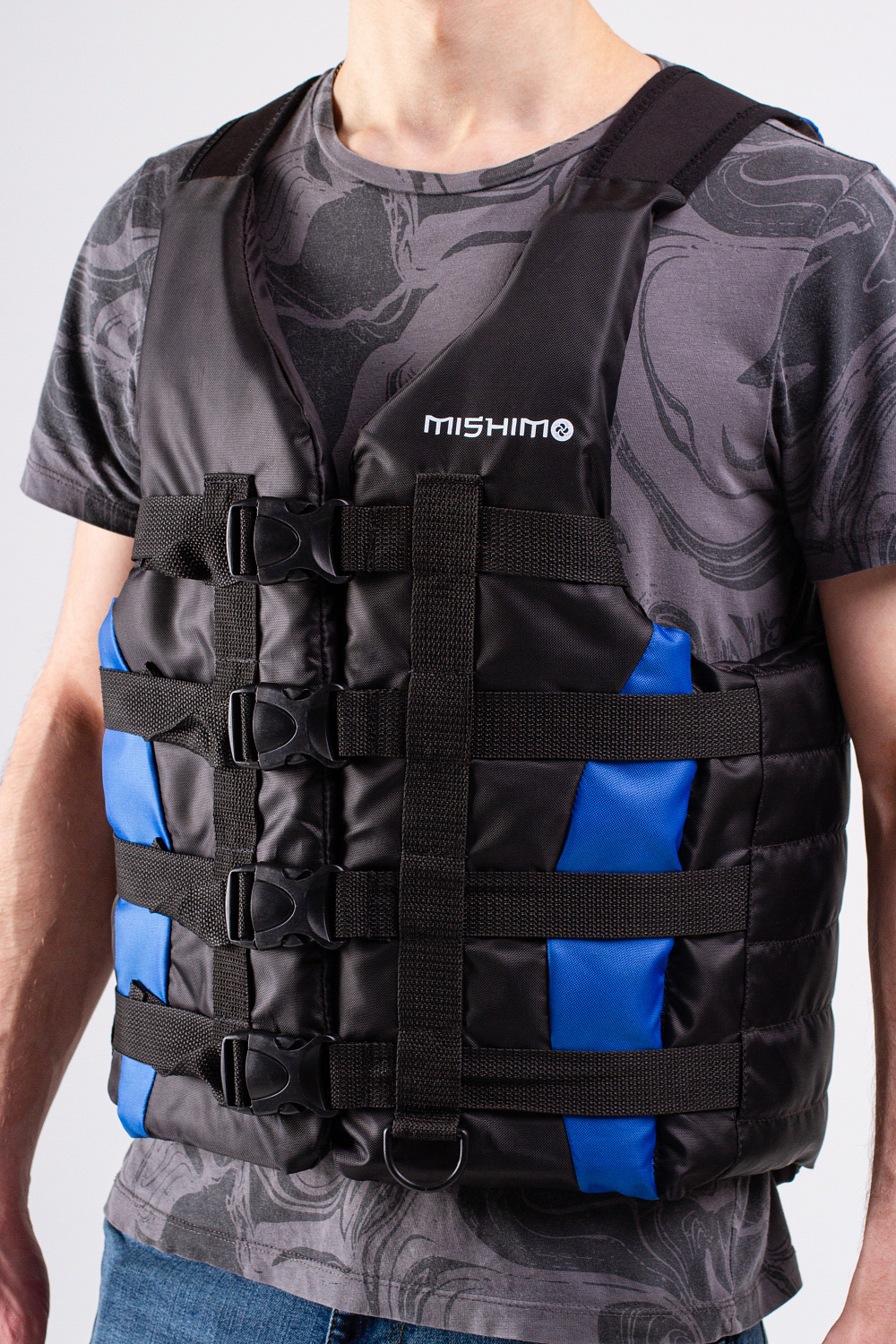 Жилет спасательный MISHIMO PRO Премиум качества Черно-синий в Воронеже