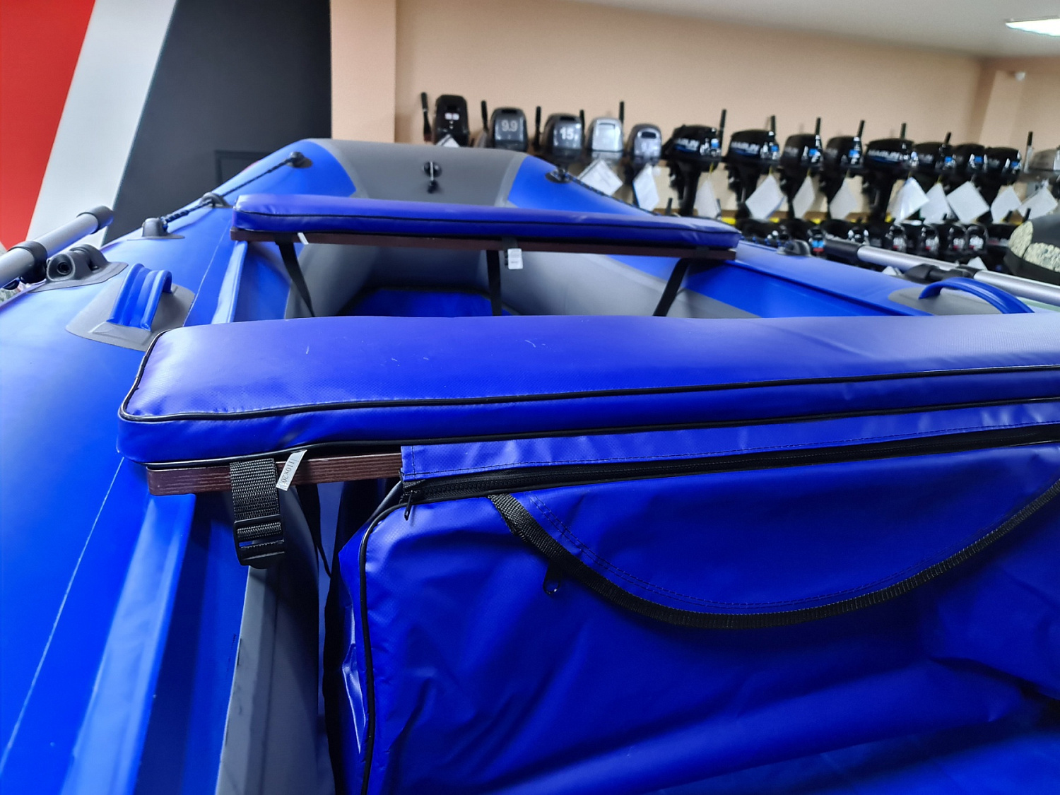 КОМПЛЕКТ МЯГКИХ НАКЛАДОК С СУМКОЙ ДЛЯ ЛОДОК 110Х20 СИНИЙ в Воронеже