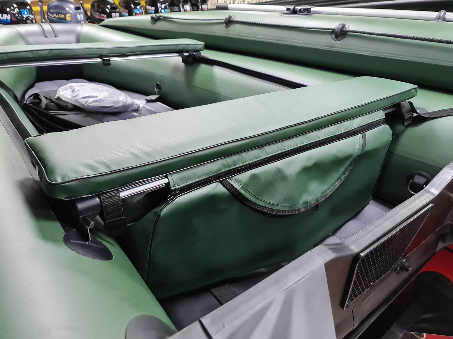 КОМПЛЕКТ МЯГКИХ НАКЛАДОК С СУМКОЙ ДЛЯ ЛОДОК 110Х20 ЗЕЛЕНЫЙ в Воронеже