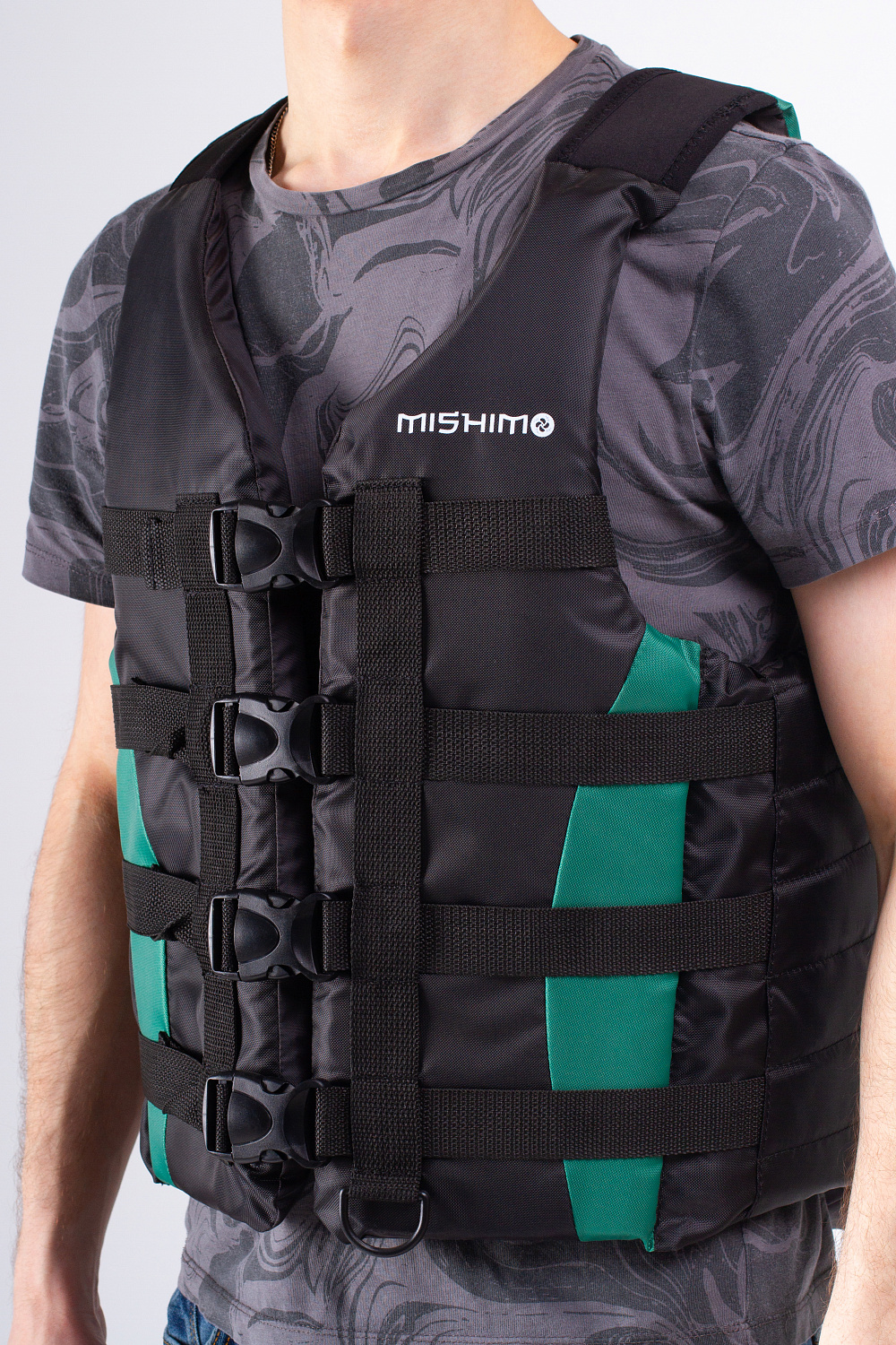 Жилет спасательный MISHIMO PRO Премиум качества Черно-зеленый в Воронеже