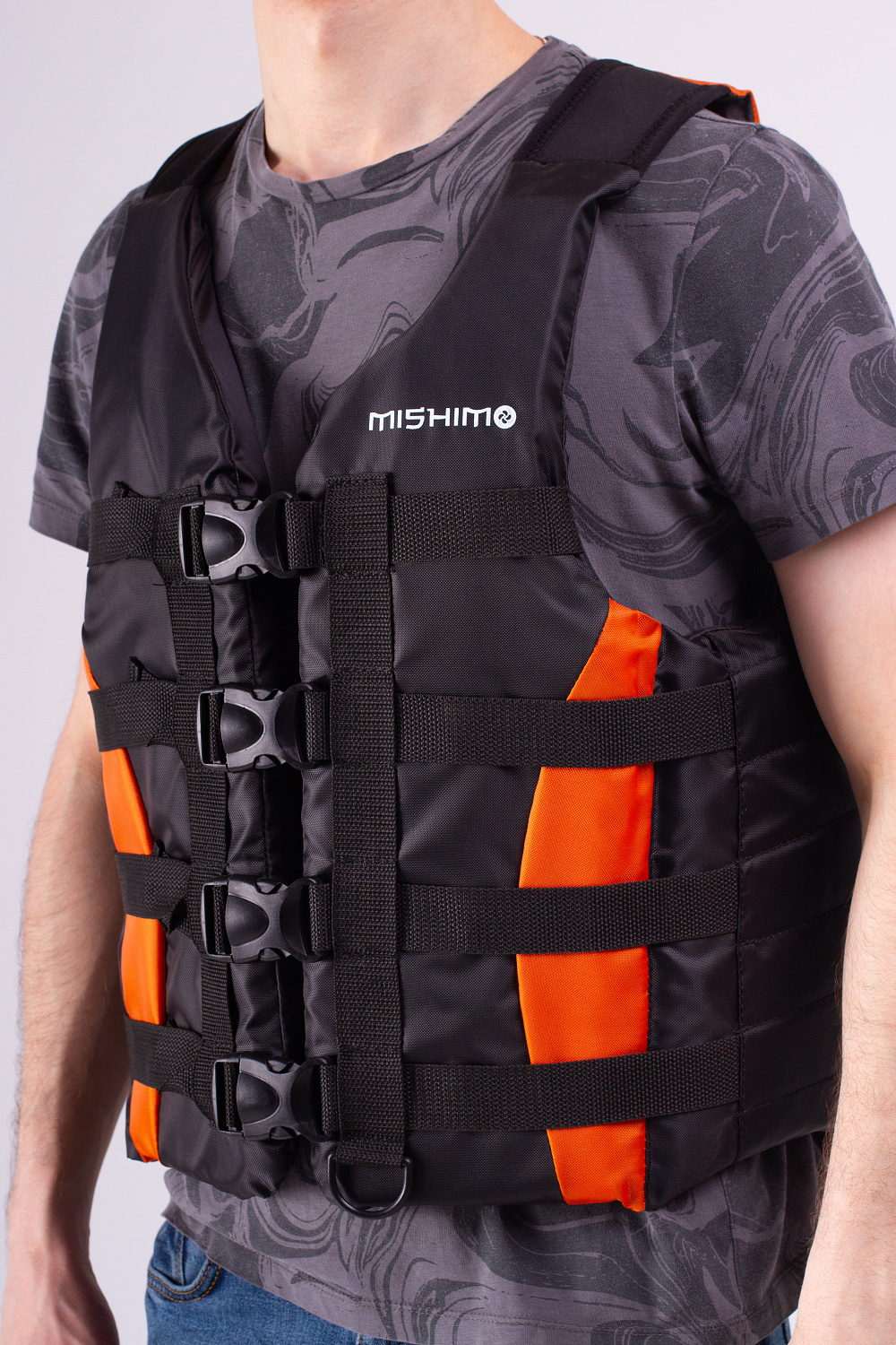 Жилет спасательный MISHIMO PRO Премиум качества Черно-оранжевый в Воронеже