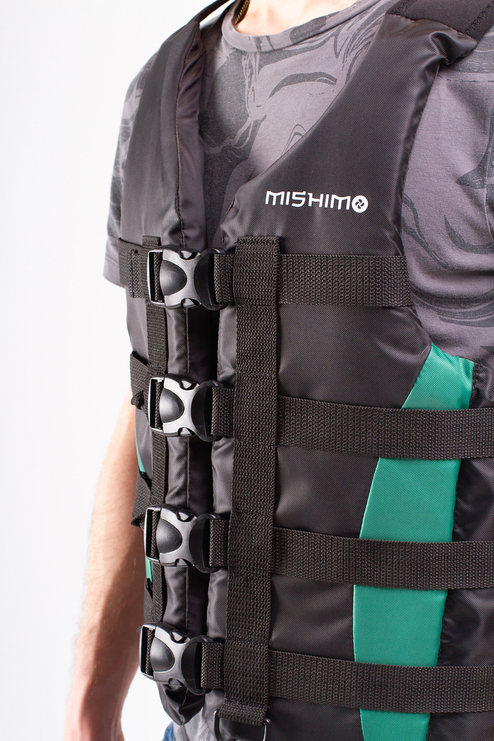 Жилет спасательный MISHIMO PRO Премиум качества Черно-зеленый в Воронеже