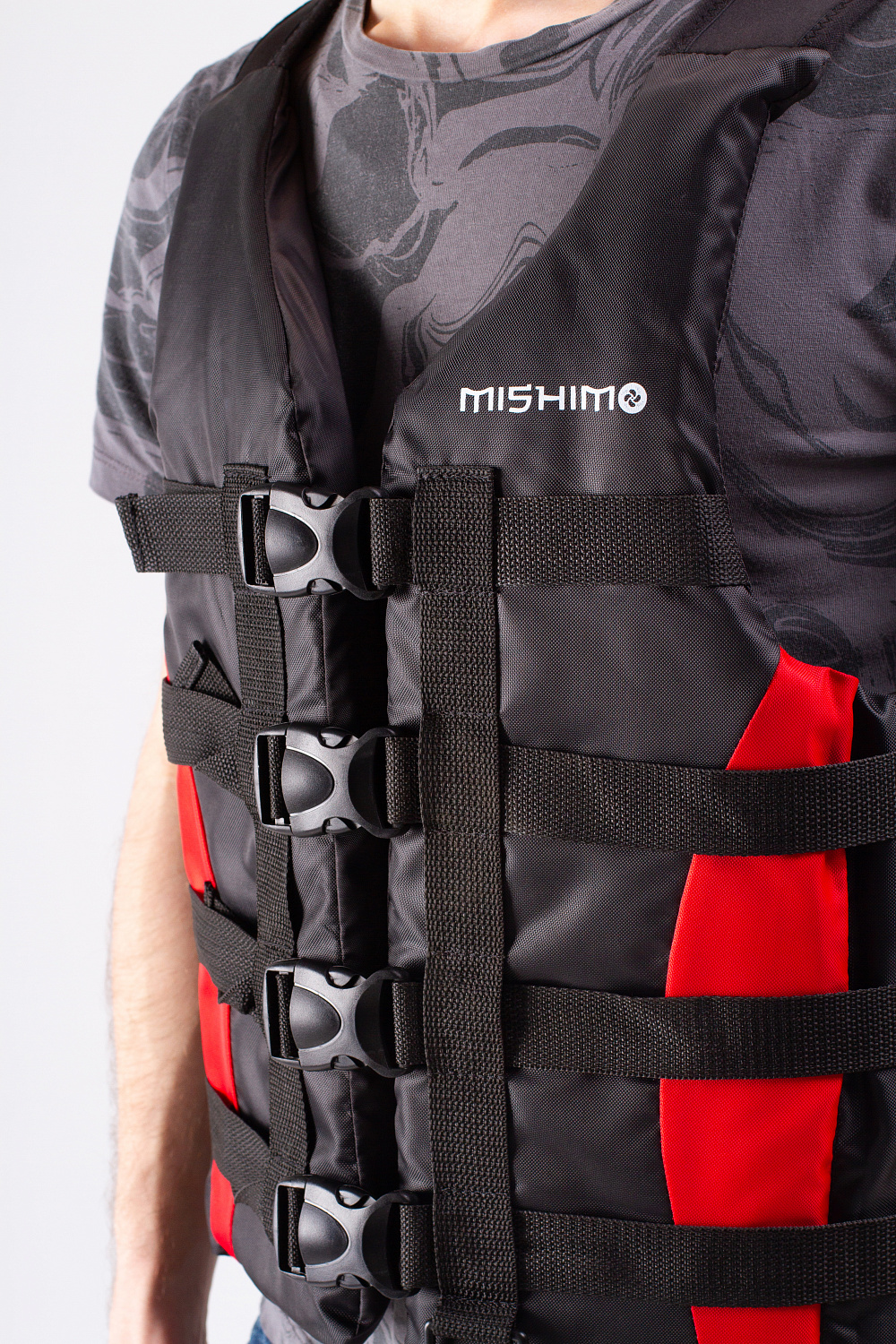 Жилет спасательный MISHIMO PRO Премиум качества Черно-красный в Воронеже