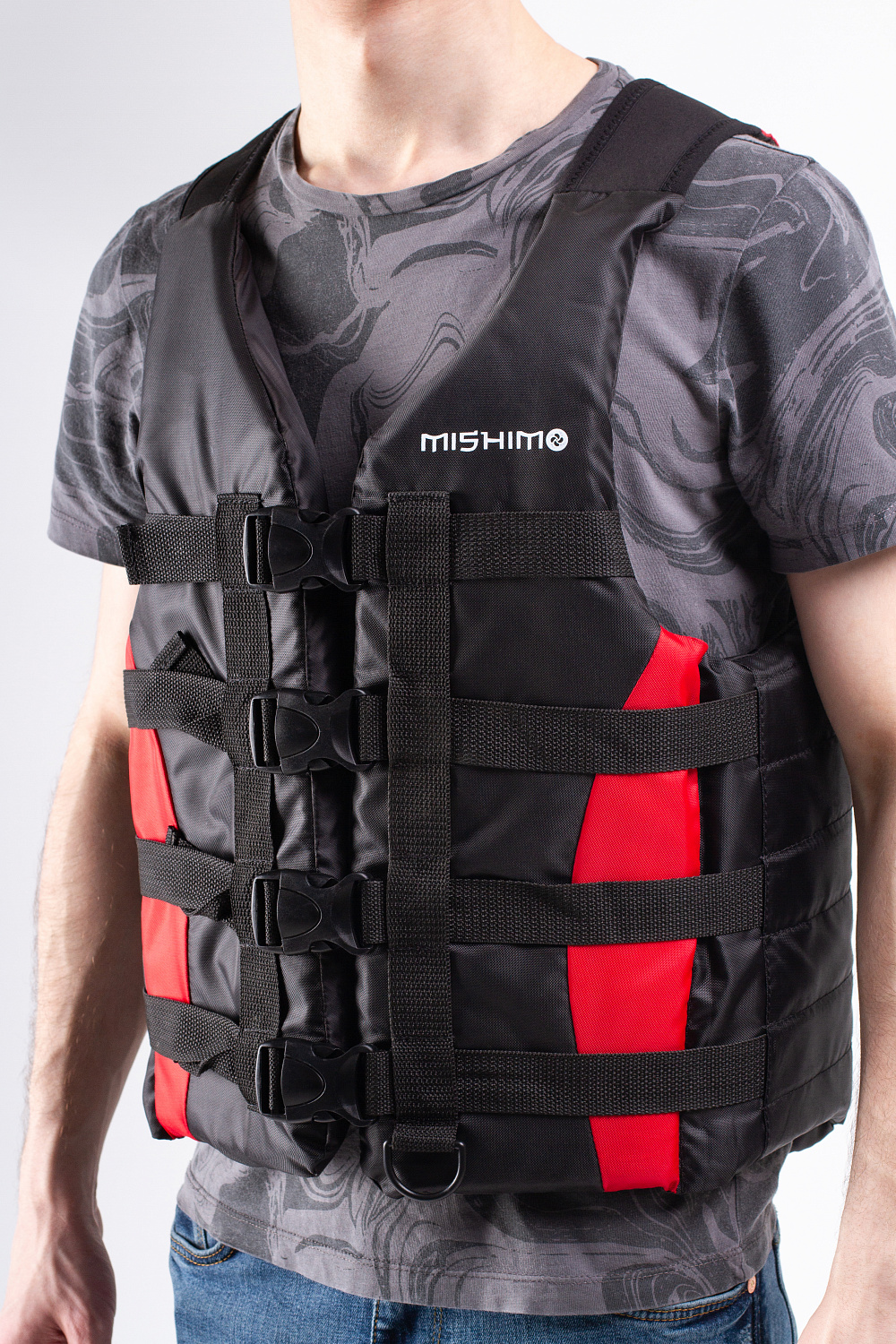 Жилет спасательный MISHIMO PRO Премиум качества Черно-красный в Воронеже